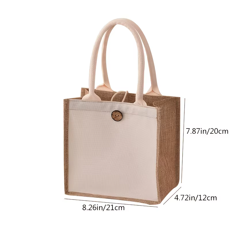 Nouveau sac fourre-tout en lin de style vertical, sac cadeau simple de couleur unie, sac de shopping