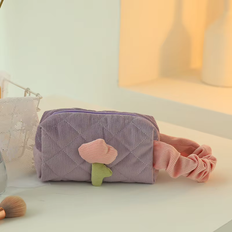 Pochette à fleurs en forme de tulipe pour femmes, sac à cosmétiques de voyage de grande capacité, sa