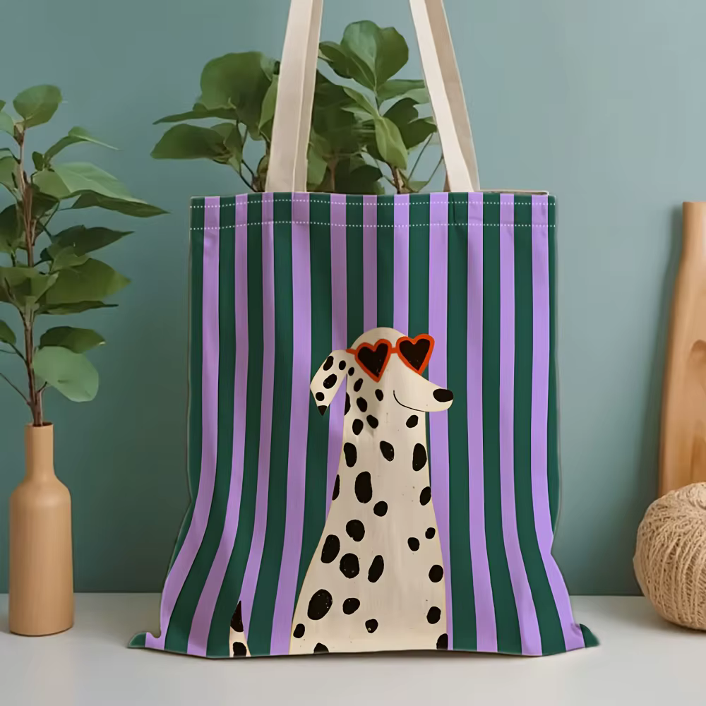 Sac en toile multifonctionnel pour femme A Dalmatian – Sert également de rangement pour bijoux et de