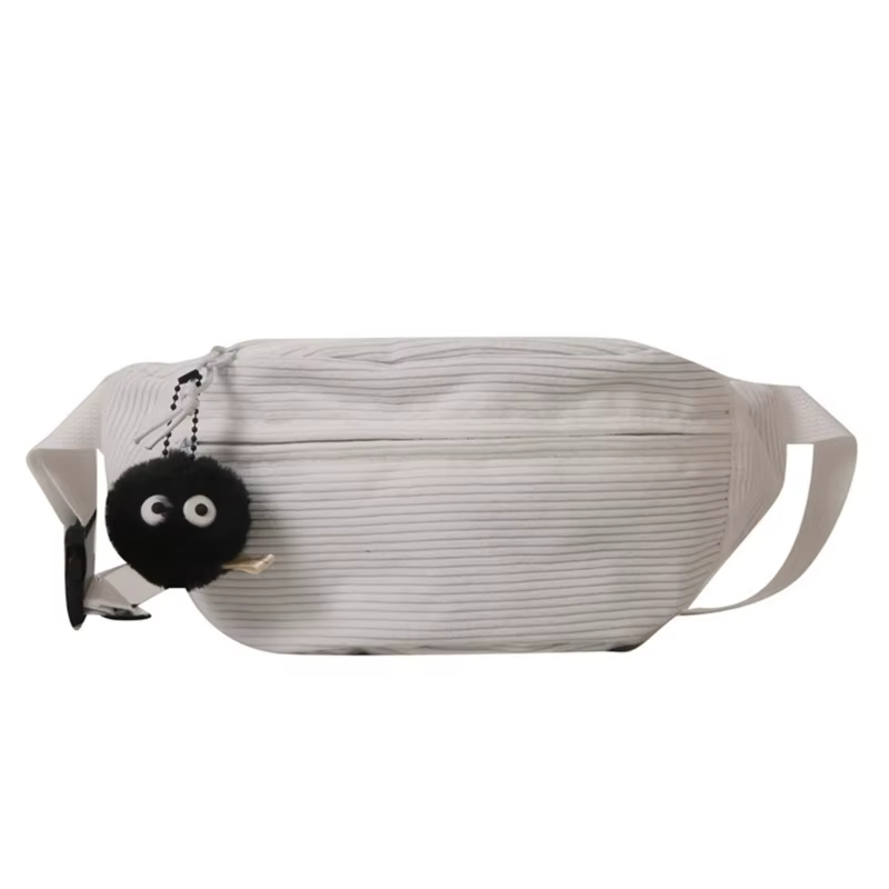 Sac banane monochrome en velours côtelé pour femme, sac à main à bandoulière pour femme, ceinture de