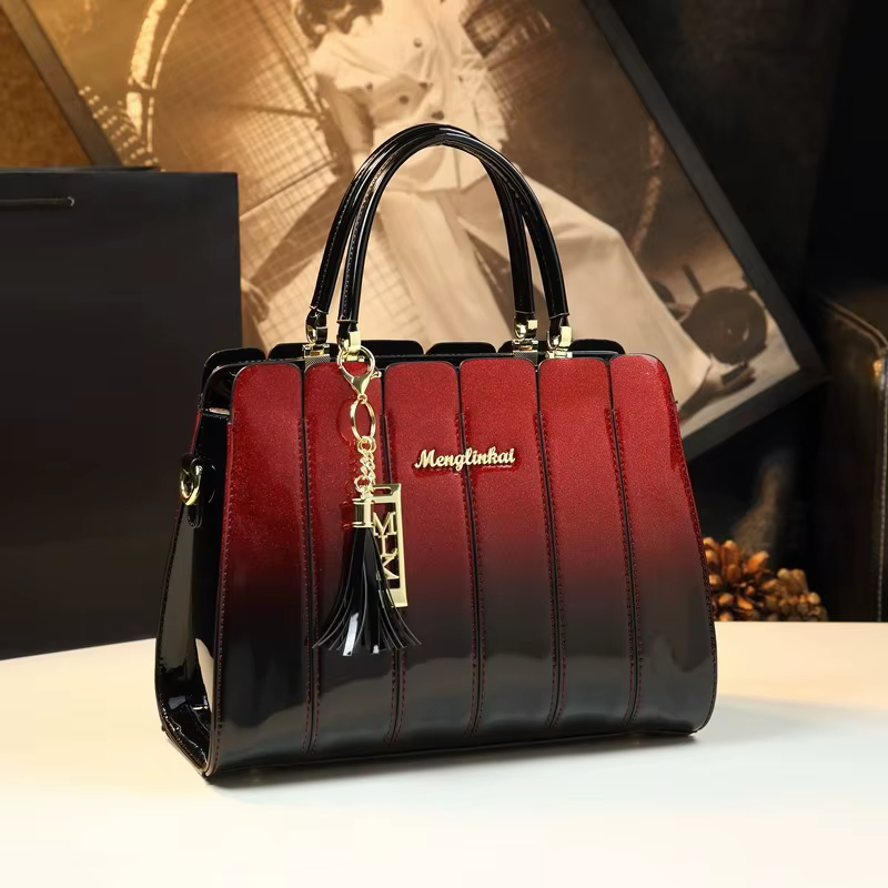 Sac polyvalent en cuir verni pour femmes, nouveau style, sac pour maman d'âge moyen, sac à main à ba