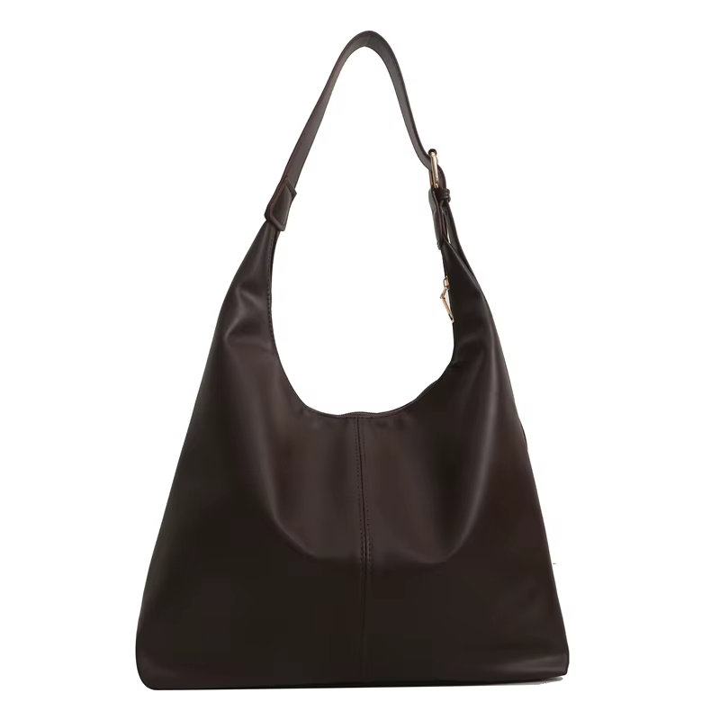 Sacs à main tendance décontractés en PU souple pour femmes, couleur unie, grande capacité, sac à ban