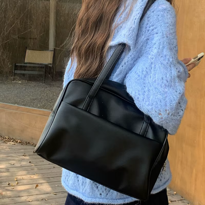 Sac fourre-tout de Style coréen pour femmes, grande capacité, sac à bandoulière simple, polyvalent, 