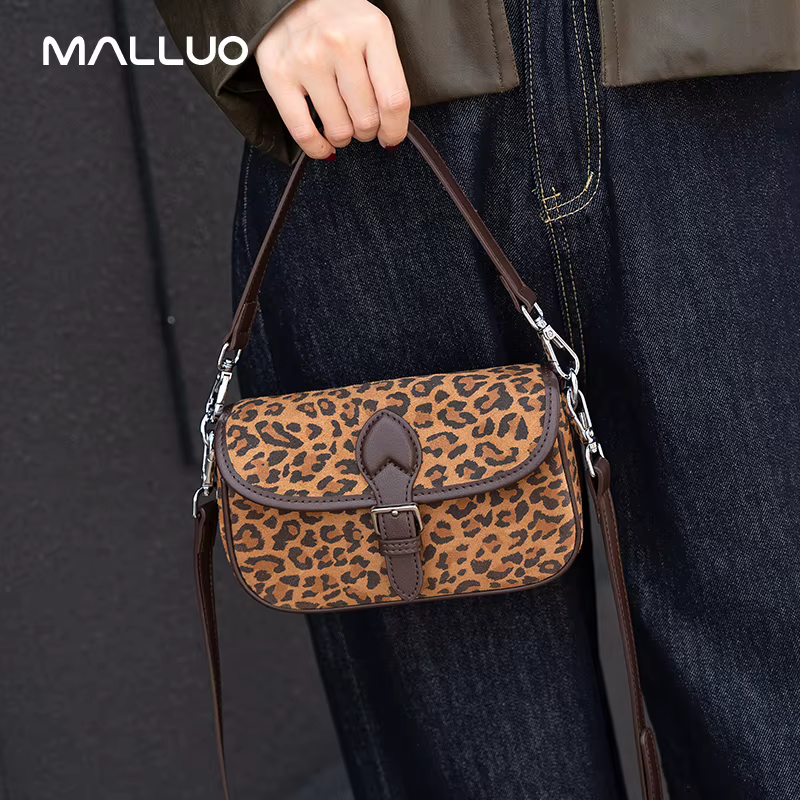 Femmes en cuir de vache petit sac à bandoulière dames rétro daim peau de vache sacs à main femme mod