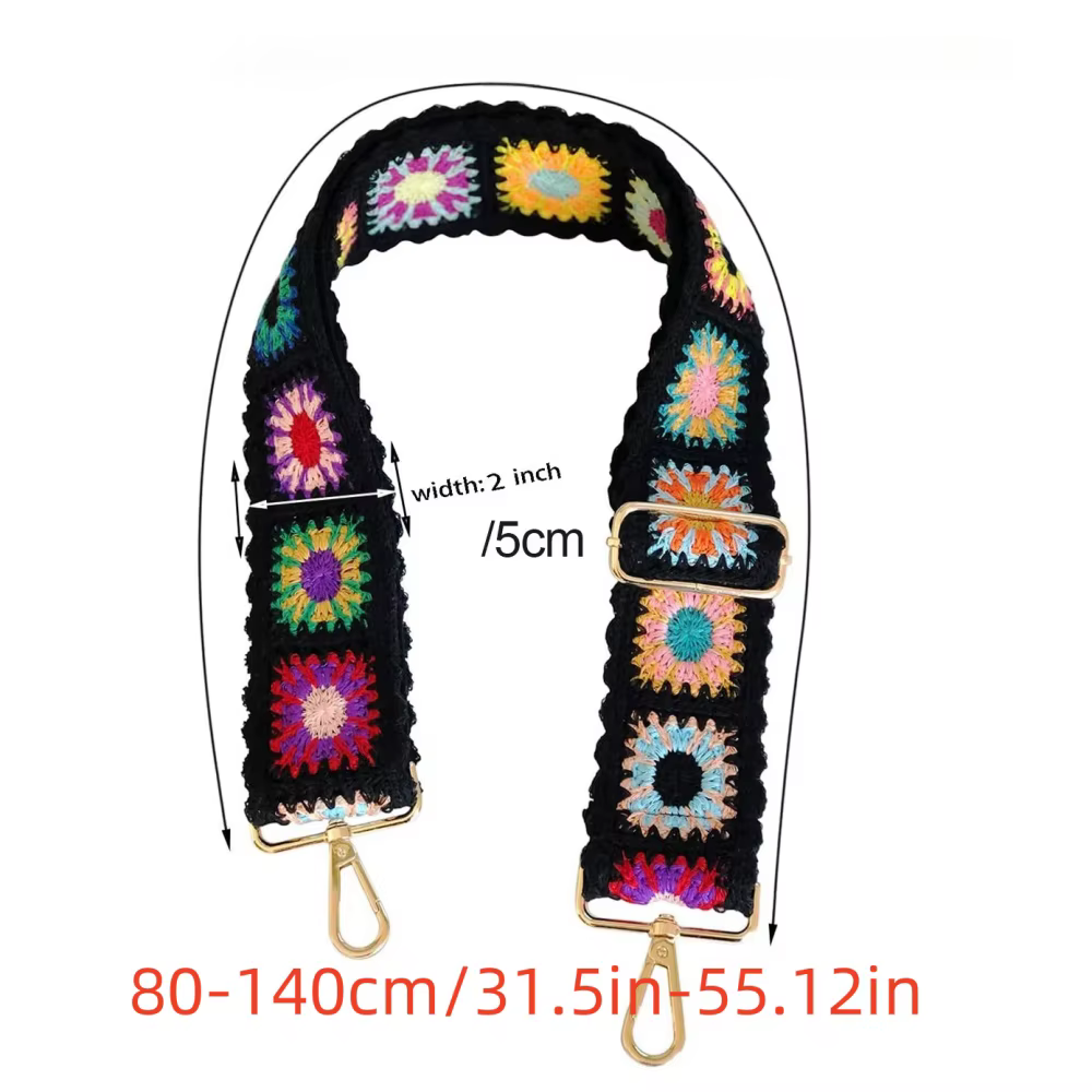 Nouvelle mode Crochet fleur sac sangle large réglable sac à bandoulière sangle bricolage tricoté sac