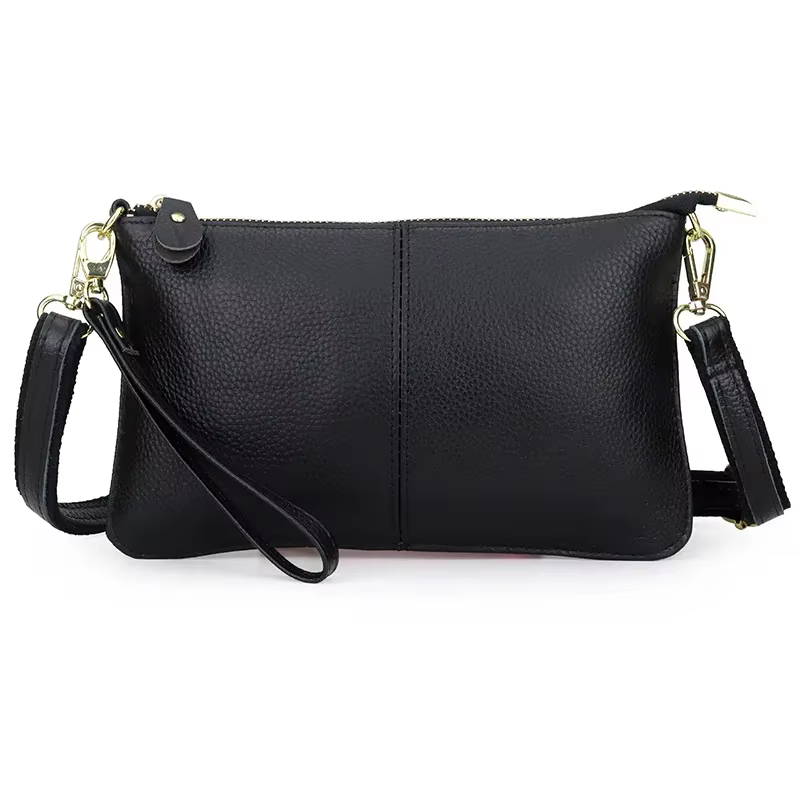 Sacs bandoulière en cuir véritable pour femmes, pochettes à poignet, sacs messager en cuir véritable
