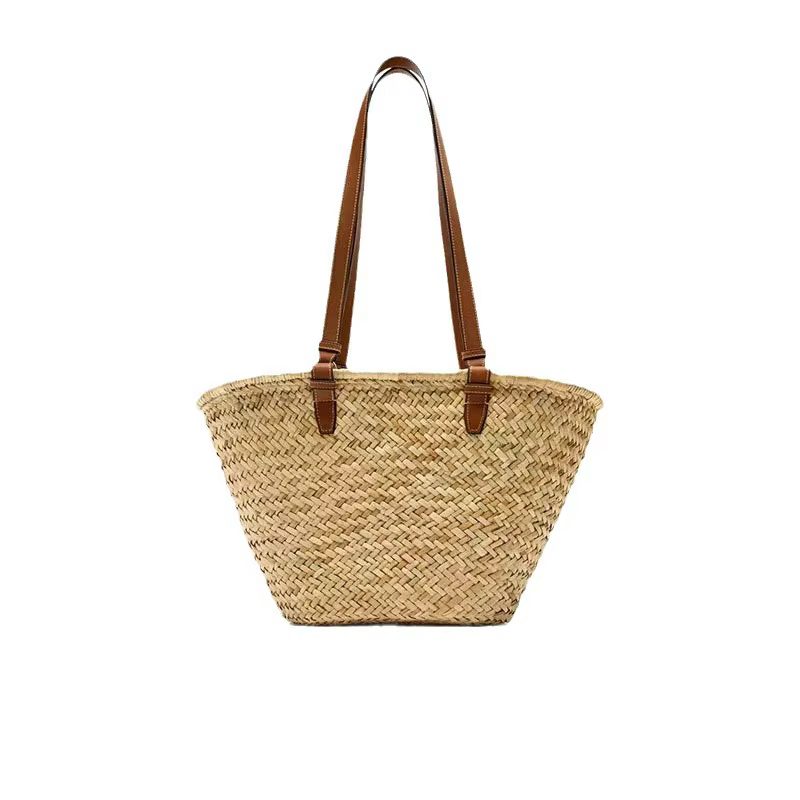 Sacs fourre-tout tissés en paille au Design de luxe, sacs à main d'été décontractés de grande capaci
