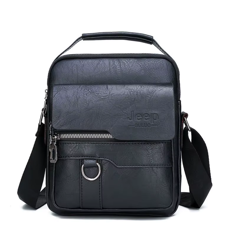 Sacs à bandoulière pour hommes de marque JEEP, sac à bandoulière en cuir pu marron noir, sac d'affai