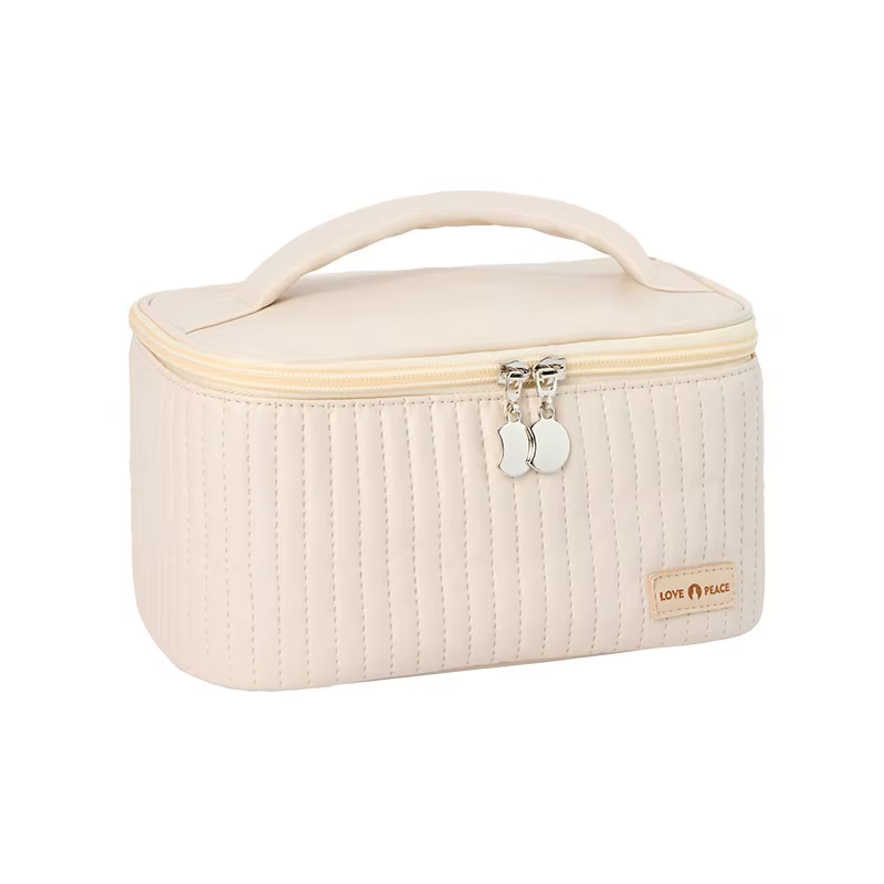 Sac de maquillage de gâteau en cuir PU, style de luxe, sac de rangement étanche de grande capacité, 