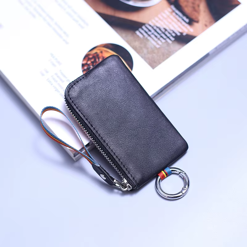Mini sac à main pour hommes portefeuille femmes en cuir véritable fermeture éclair marque courte dam