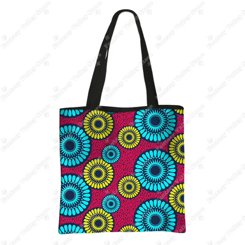 Sac de courses imprimé éthique Tribal Afro, sac à main pour femmes africaines, motif traditionnel af