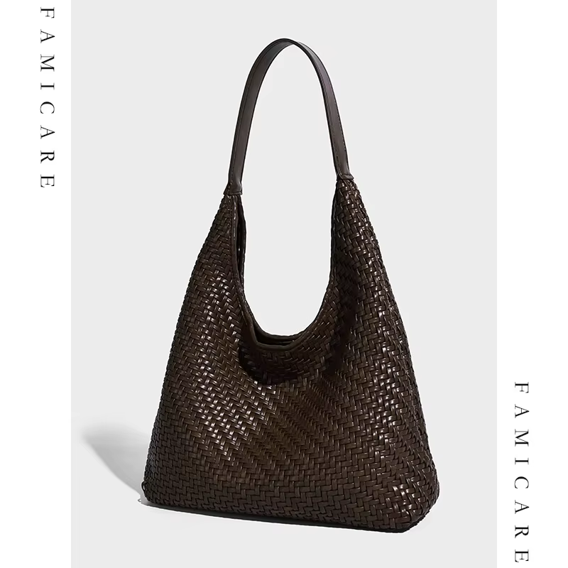 Sac à main Premium pour femmes, fourre-tout Vintage à motif tissé spacieux, sac à bandoulière simple