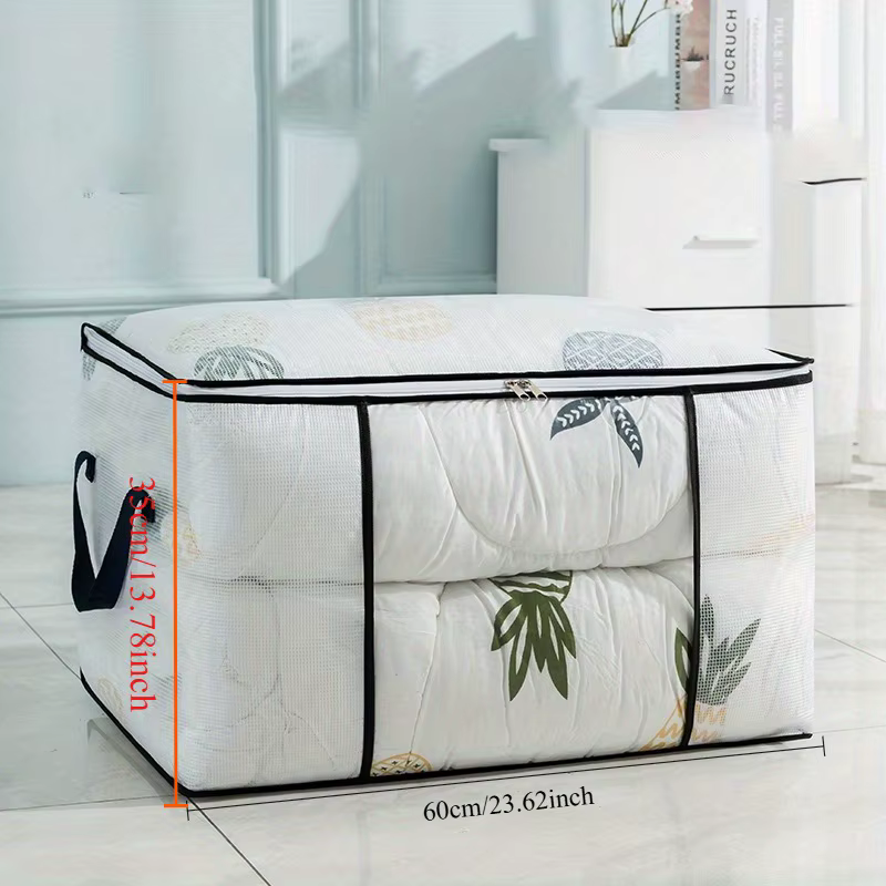 Grand sac de rangement transparent avec fermeture éclair et poignée, valise en plastique robuste pou