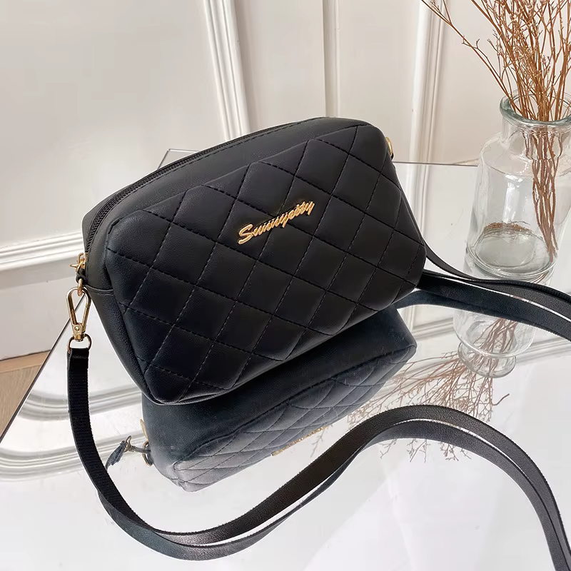 Petit sac messager à pompon pour femmes, sac à bandoulière tendance avec broderie Lingge, sac à band
