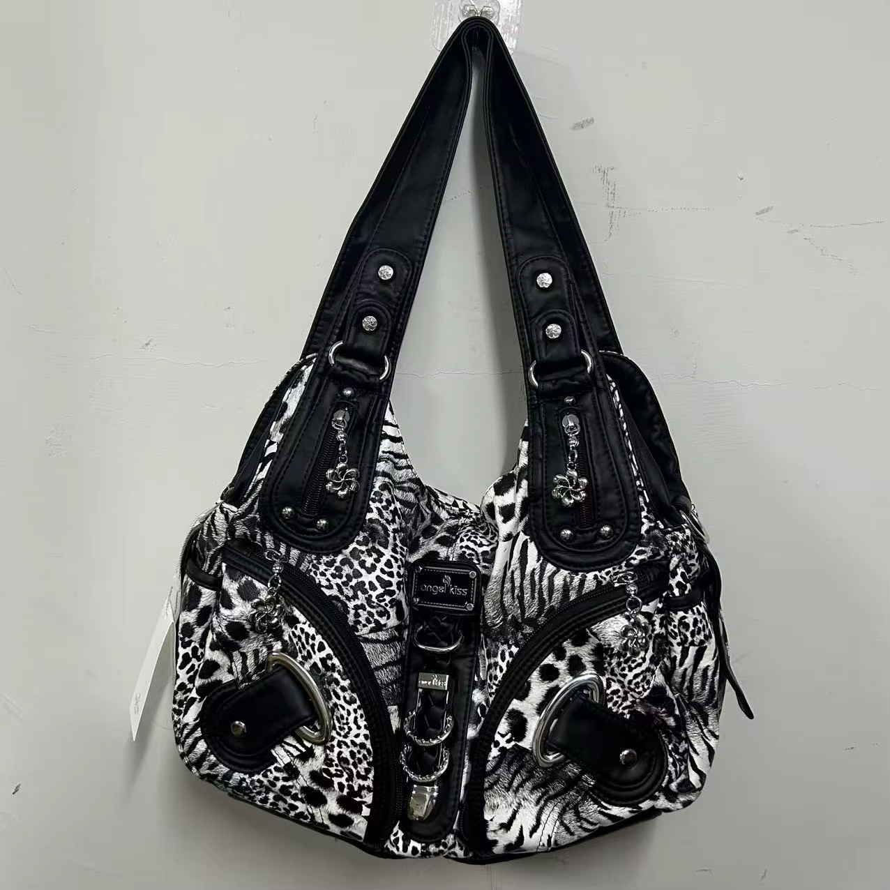 Sac à main pour femme Angel Kiss, motif léopard, sac à bandoulière, sac à poignée supérieure, sacoch