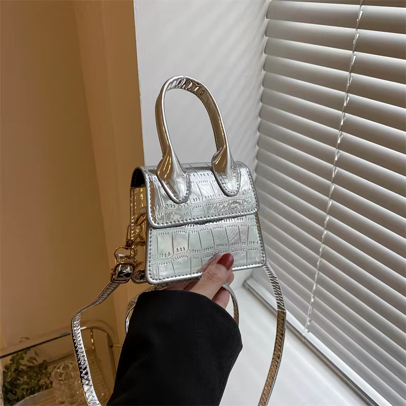 Sac à main mini tendance et élégant à motif pierres brillantes, pochette à rouge à lèvres, petit sac