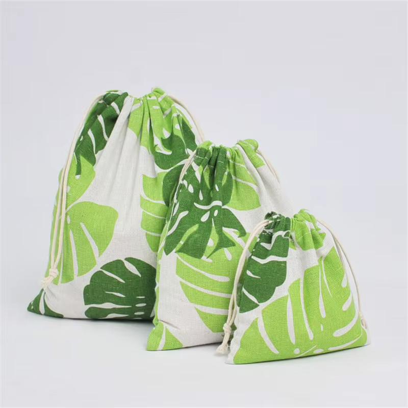 Sac en lin de coton de style japonais pour femmes, sac de rangement de proximité, cadeau de Noël, bo