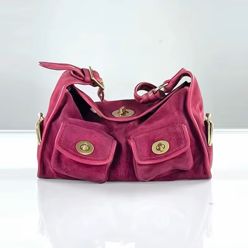 Sac à bandoulière vintage en daim pour femme, sac décontracté pour trajets quotidiens, sac à bandoul