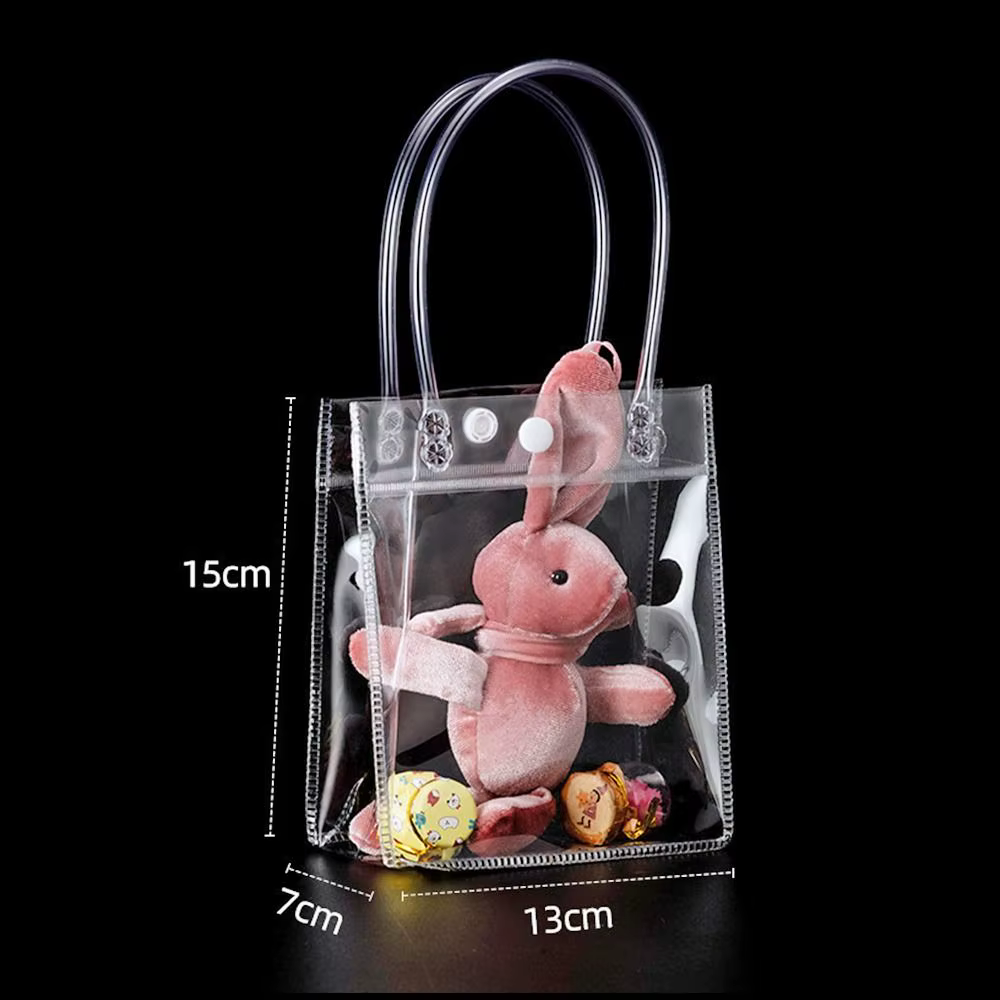 Sac à main en plastique PVC transparent de grande capacité, sac à bonbons, cadeau de MSI, travail sc