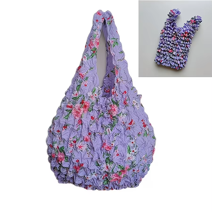 Sac de courses magique, sac extensible tendance, sac à bulles plissé de style japonais et coréen, sa