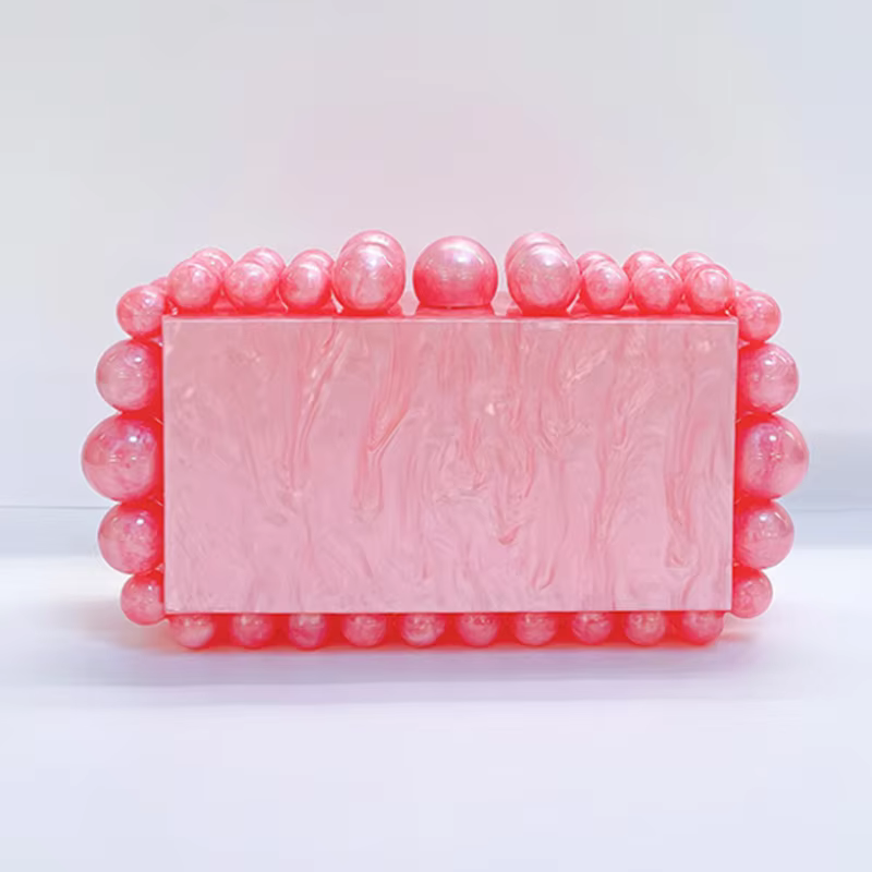 Pochette de soirée en perles léopard pour femmes, boîte en acrylique, sac à main de luxe à paillette