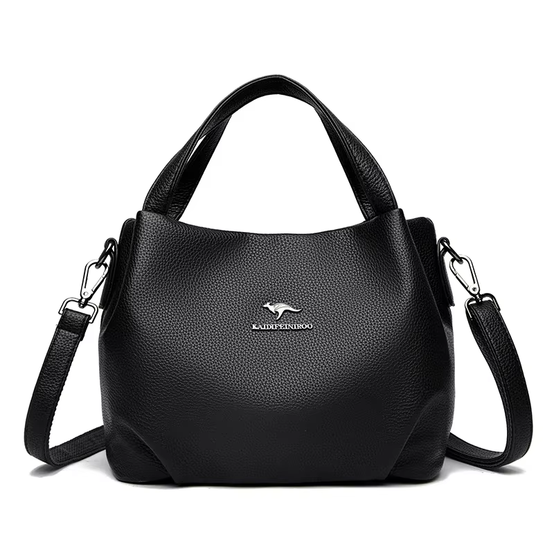 Sacs à Main en cuir PU souple véritable pour femmes, fourre-tout à bandoulière Vintage de luxe de st