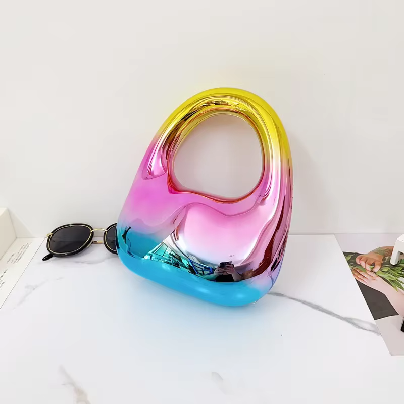 Sac à bandoulière coloré brillant pour femmes, pochette de dîner, sac à bandoulière élégant de luxe,