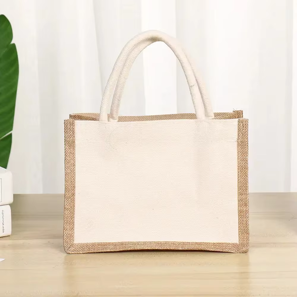 Sac fourre-tout portable en jute, sacs à provisions, série spinale, sacs à main de plage légers, 35%