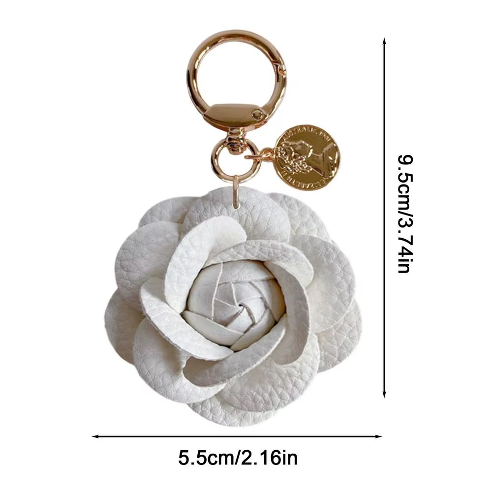 Breloque de sac en cuir en forme de fleur, porte-clés, pendentif pour sacs à main, pour voyages en i
