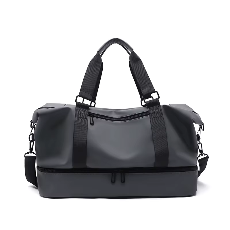 Sac de voyage imperméable noir/gris, sac à bagages tendance pour courtes distances pour hommes et fe