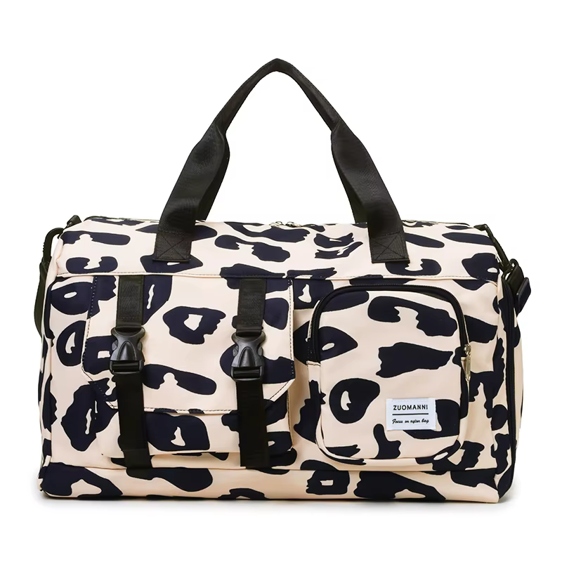 Sac de sport tendance à imprimé léopard, sac de week-end, idéal pour les voyages en plein air, la na