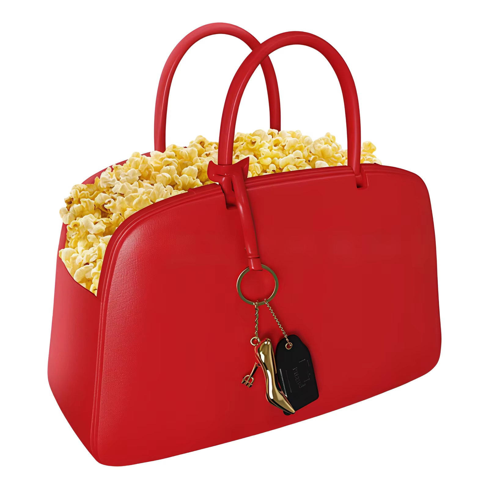 Sac à main rouge en cuir PU, style seau à popcorn avec pendentif, pour femme, sac Boston vintage por