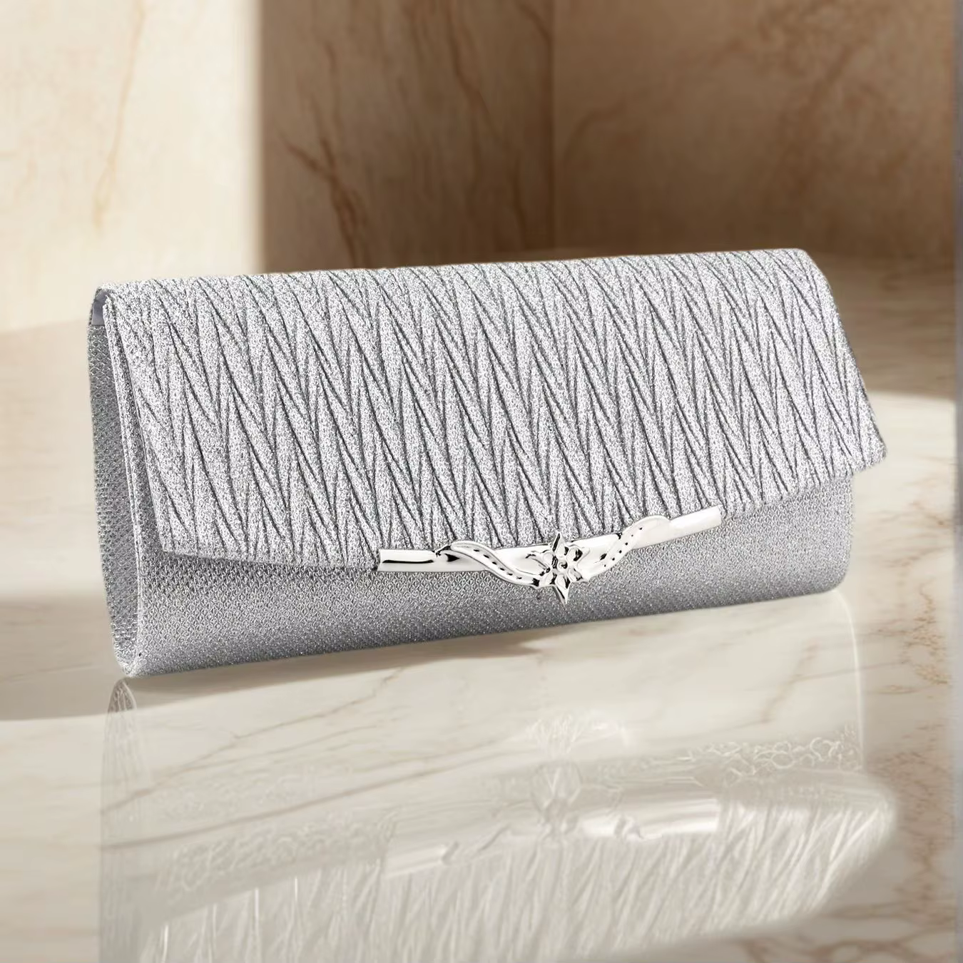 Sacs à main froncés à paillettes pour femmes, enveloppe d'épaule en métal doré, sacs de soirée Desig