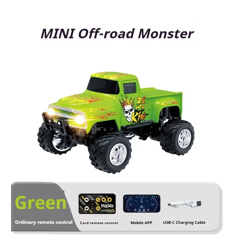 Mini voiture télécommandée Little Monster 1/64 Ghz, avec motif de peinture en aérosol Cool, véhicule