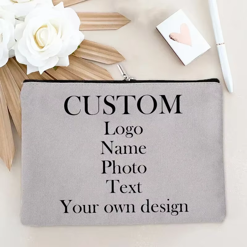 Personnalisez votre propre conception Photo/nom/Logo/texte trousse de maquillage cadeau de demoisell