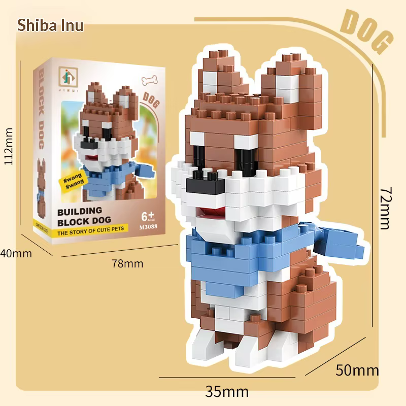 Ensemble de mini blocs de construction chien mignon, briques de construction DIY pour figurines de p