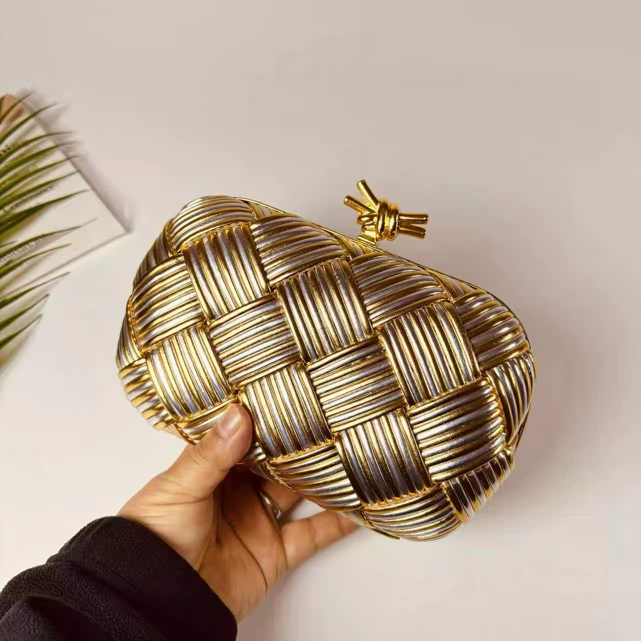 Pochette de soirée à la mode tissée à la main nouvellement conçue, sac à main, sac à main tissé et s