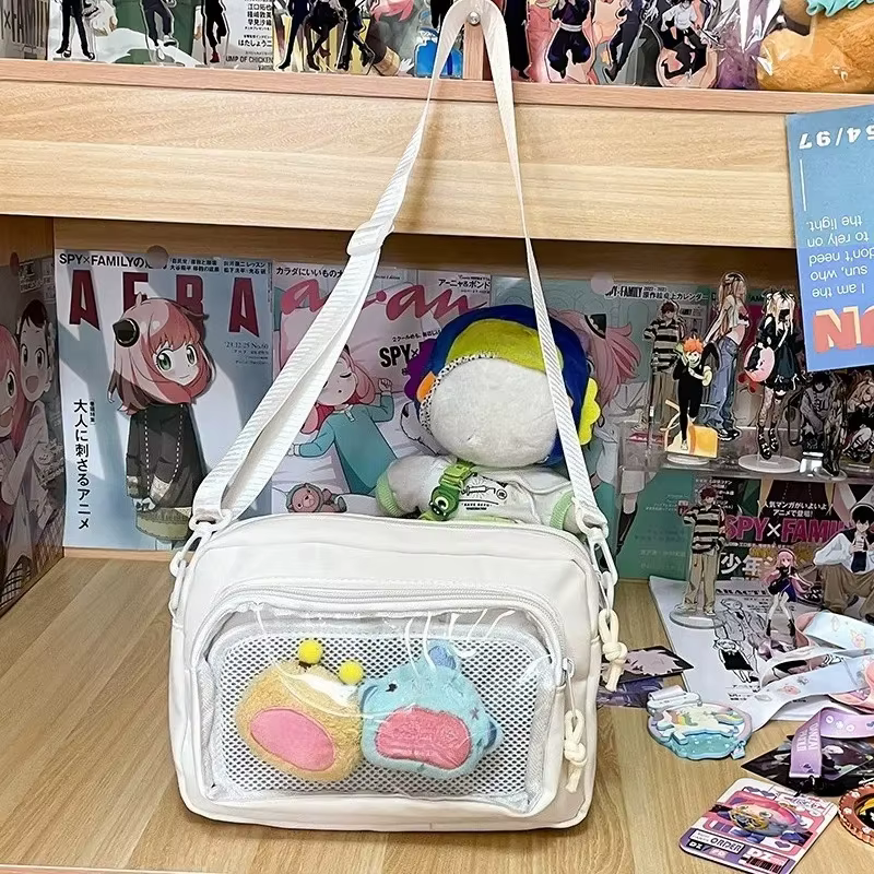 Ita-Sac à Bandoulière en Toile Transparente pour Adolescentes Japonaises, Doux, Mignon, Initié, Auto