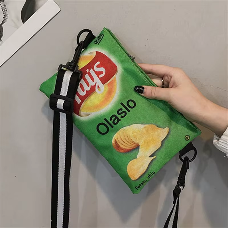 Potato Chip Snack Pattern Crossbody Bag, Women's Version Small Single Shoulder Bag, Funny Envelope B