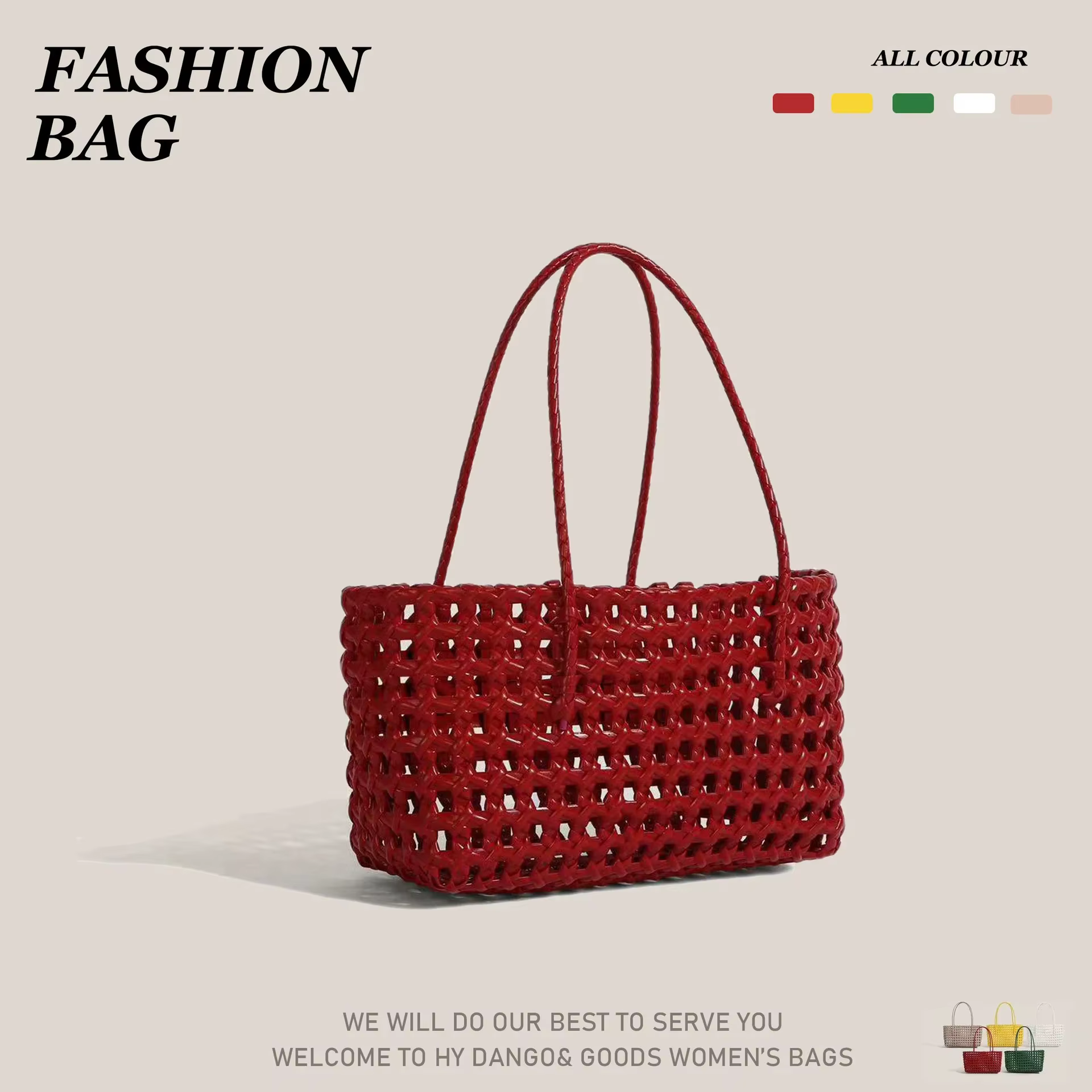 Sac à main en paille tressée fait main, panier de plage portable au crochet, sac à bandoulière d'été