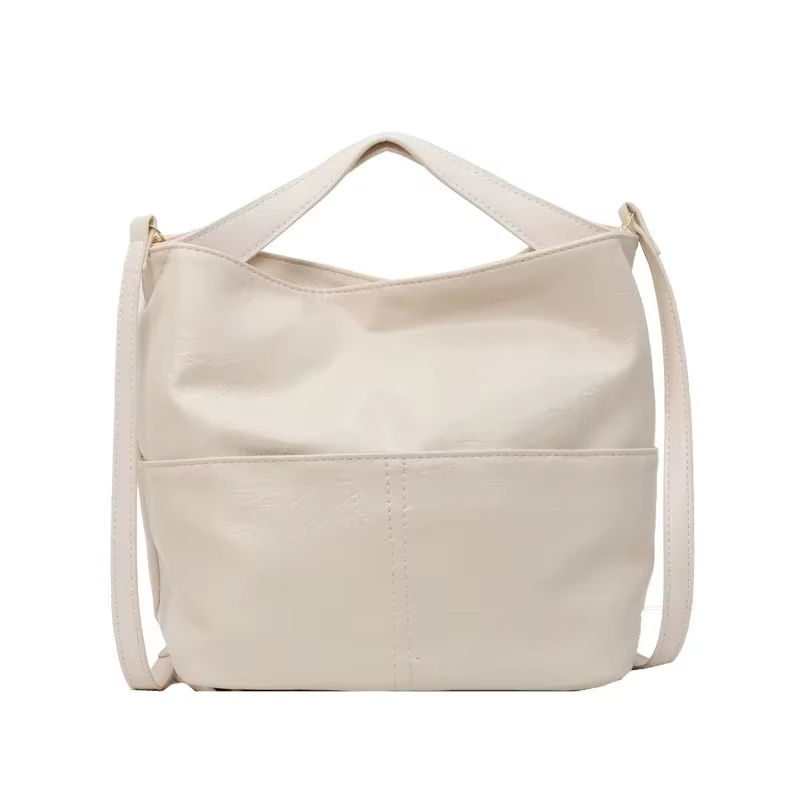 Sacs à main seau en Pu solide et Simple pour femmes, grande capacité, mode polyvalente, sacs à bando