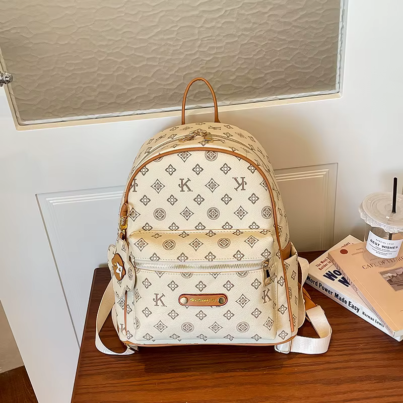 Sac à dos en cuir pour femmes tendance, grande capacité, léger, sac à dos de voyage pour femmes, imp