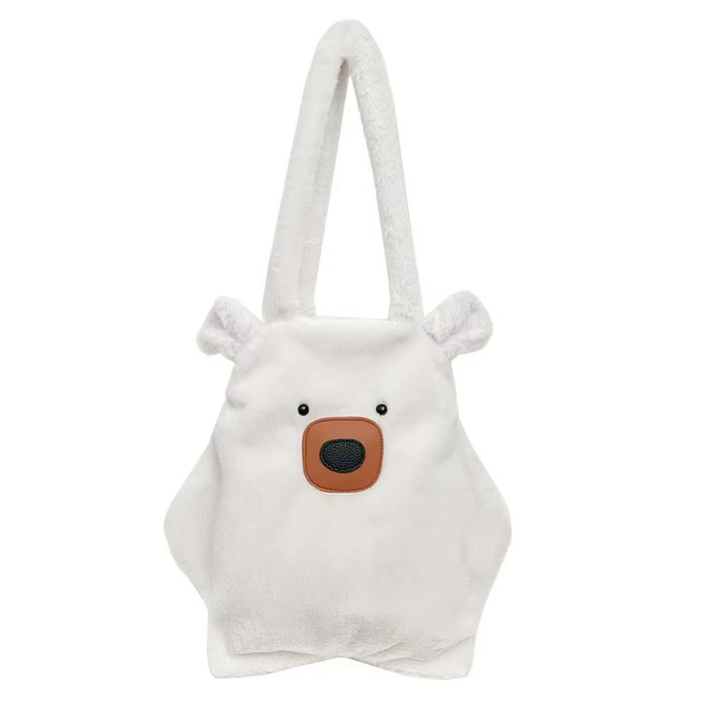 Sac à main Capybara doux et mignon en polyester couleur unie, sac à bandoulière grande capacité en f