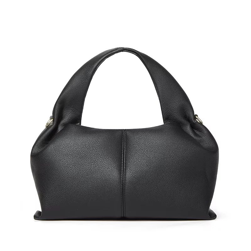 Sac nuage simple à motif litchi pour femme, petit sac à main doux et infroissable, style délicat pou