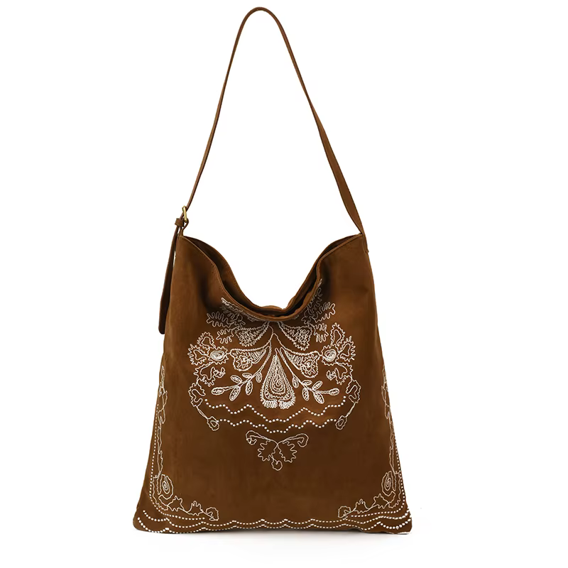 Sacs à main ethniques à motif Faux daim pour femmes, couleur unie, grande capacité, sacs à bandouliè