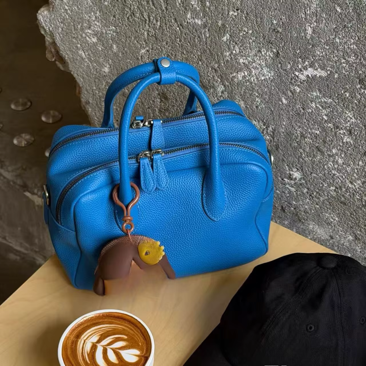 Sac bowling jaune grain litchi été 2026 – Sac à main élégant et polyvalent pour femme, idéal pour le