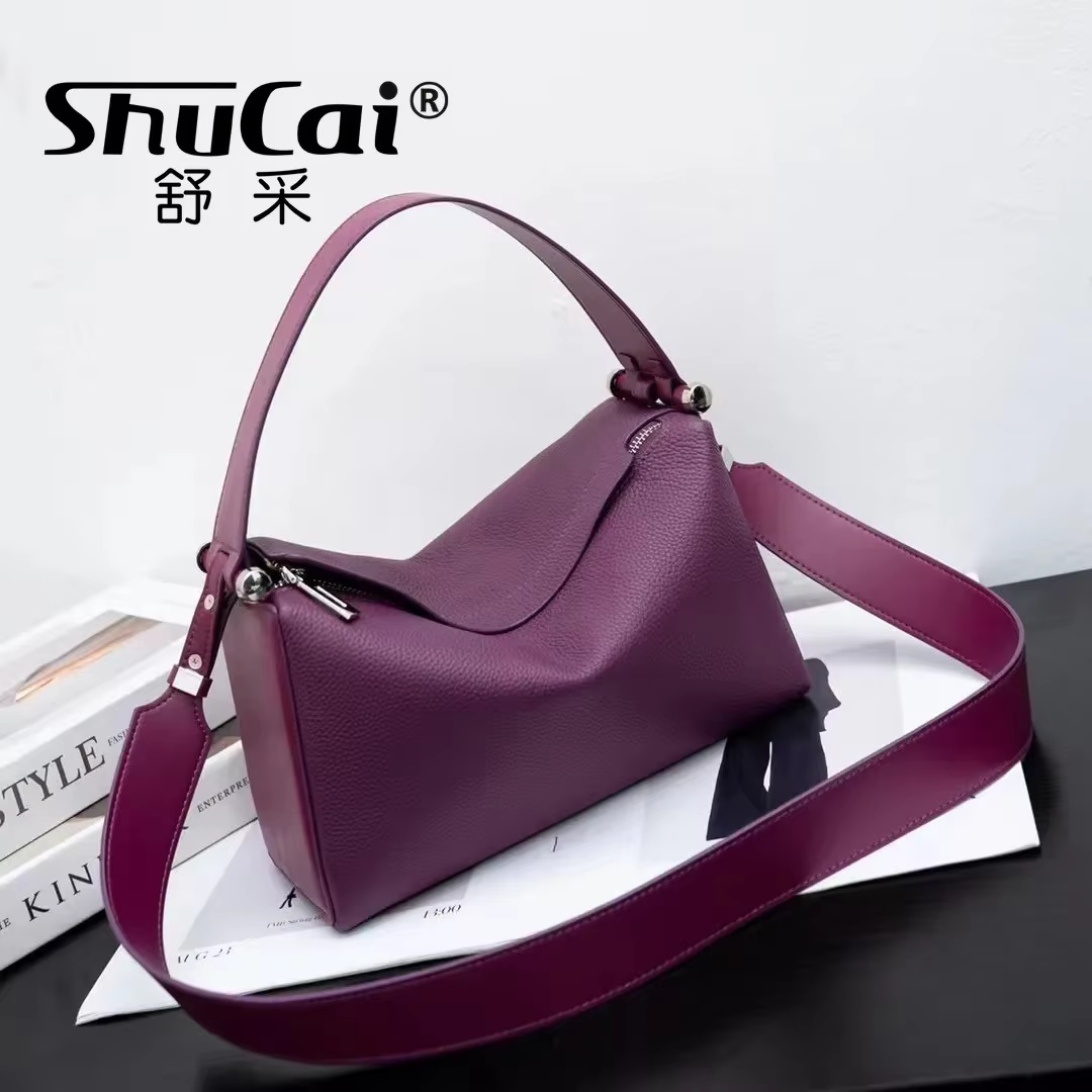 Sac à ati elles en cuir de vachette pour femme, cuir véritable, couche de tête, sac à bandoulière Bo