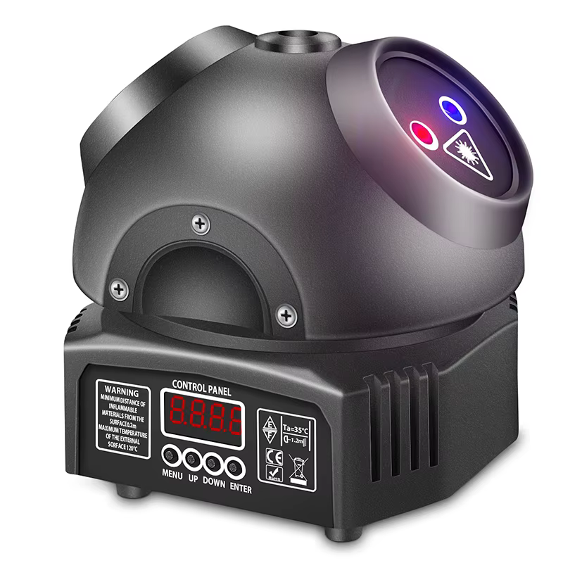 Mini boule Disco à tête mobile, lumière Laser DMX RGB, motifs mixtes, lumières du ciel, projecteur d