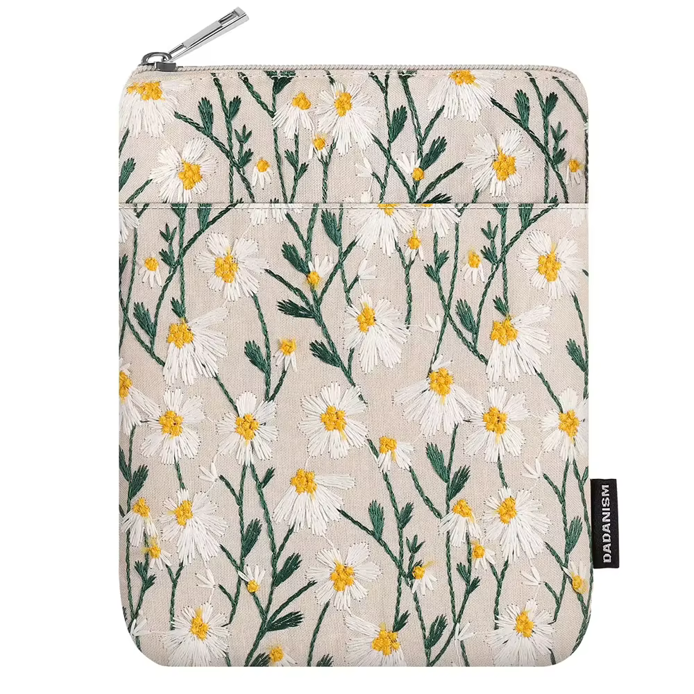 Pochette Kindle 6-7' pour lecteur Kindle/Boox/Kobo, pochette rembourrée marguerite brodée pour Kindl