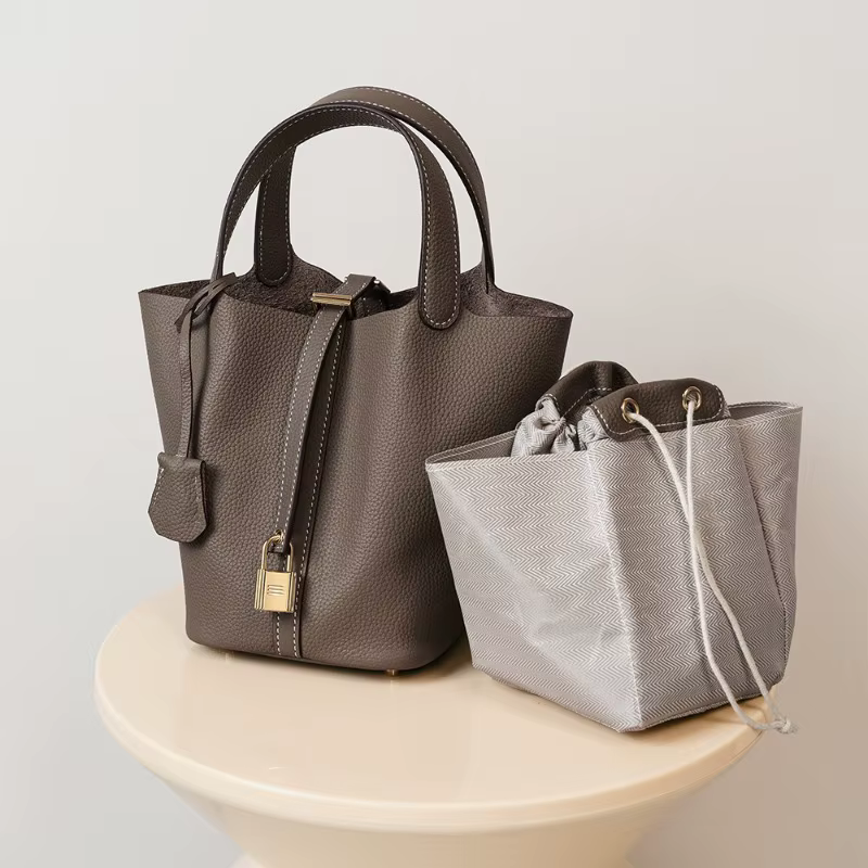 Sac seau, sac pour femme en cuir véritable, sac panier de marché, sac de maman, sac de mariée, sac à